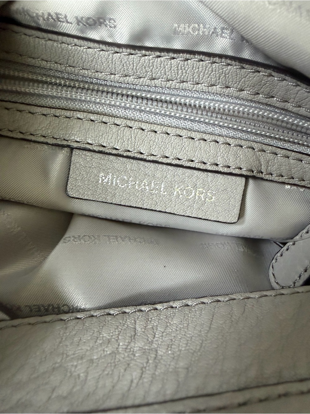 Michael Kors Gray Pebbled Leather Tote Shoulder Bag - Picture 7 of 7
